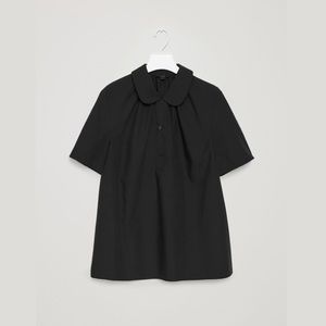 COS black collared blouse - size 12